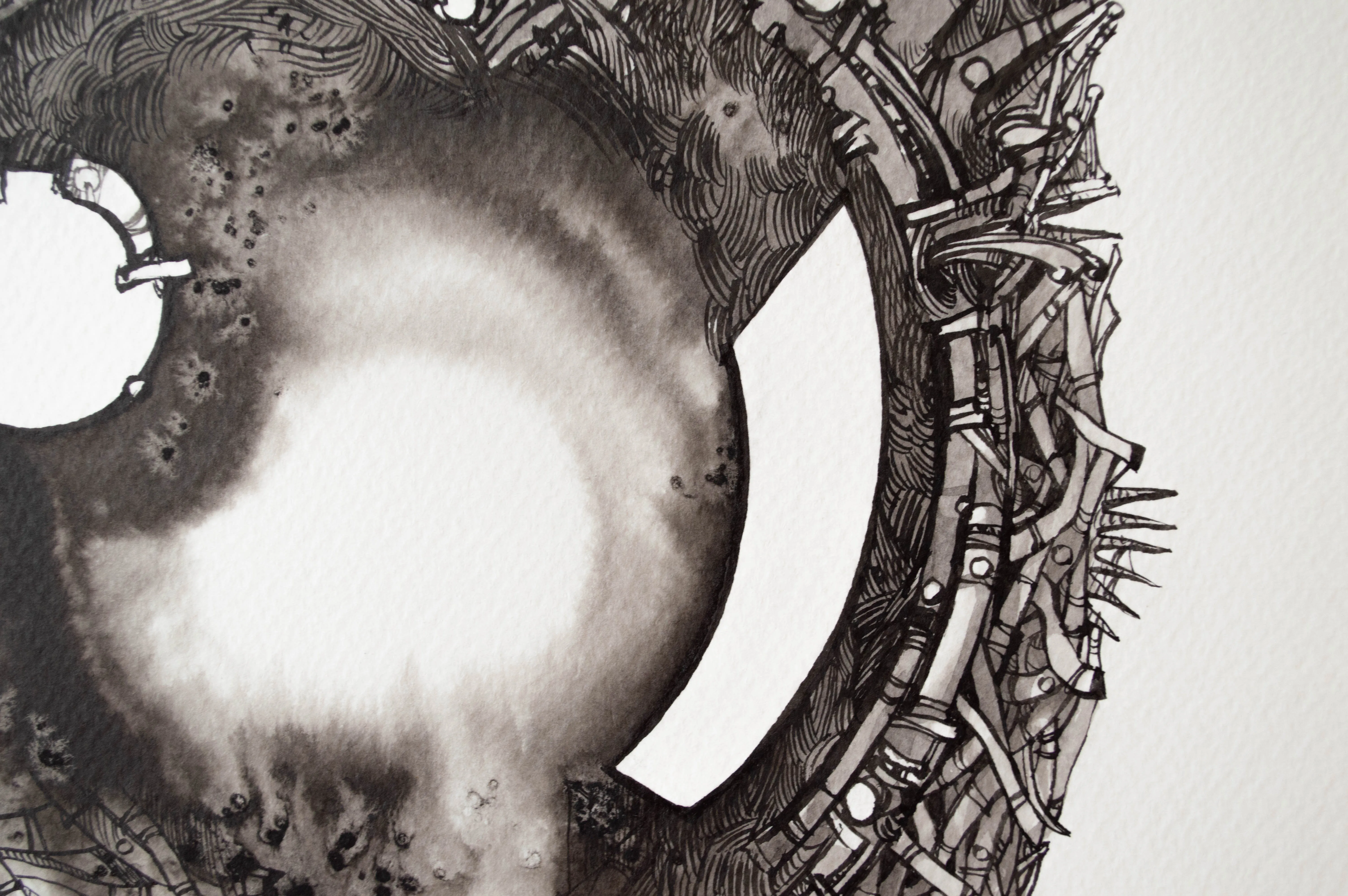 Зображення "Маска | The Mask" від Олександр Макогон, розмір: 80 х 70 см, матеріали: Туш, папір, ціна: $600 Фото 6 з 15.