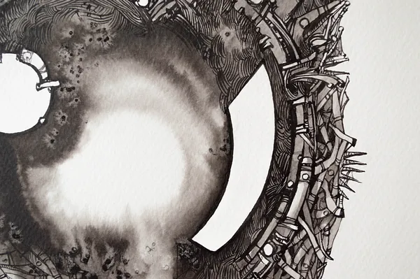 Зображення "Маска | The Mask" від Олександр Макогон, розмір: 80 х 70 см, матеріали: Туш, папір, ціна: $600 Фото 6 з 15.