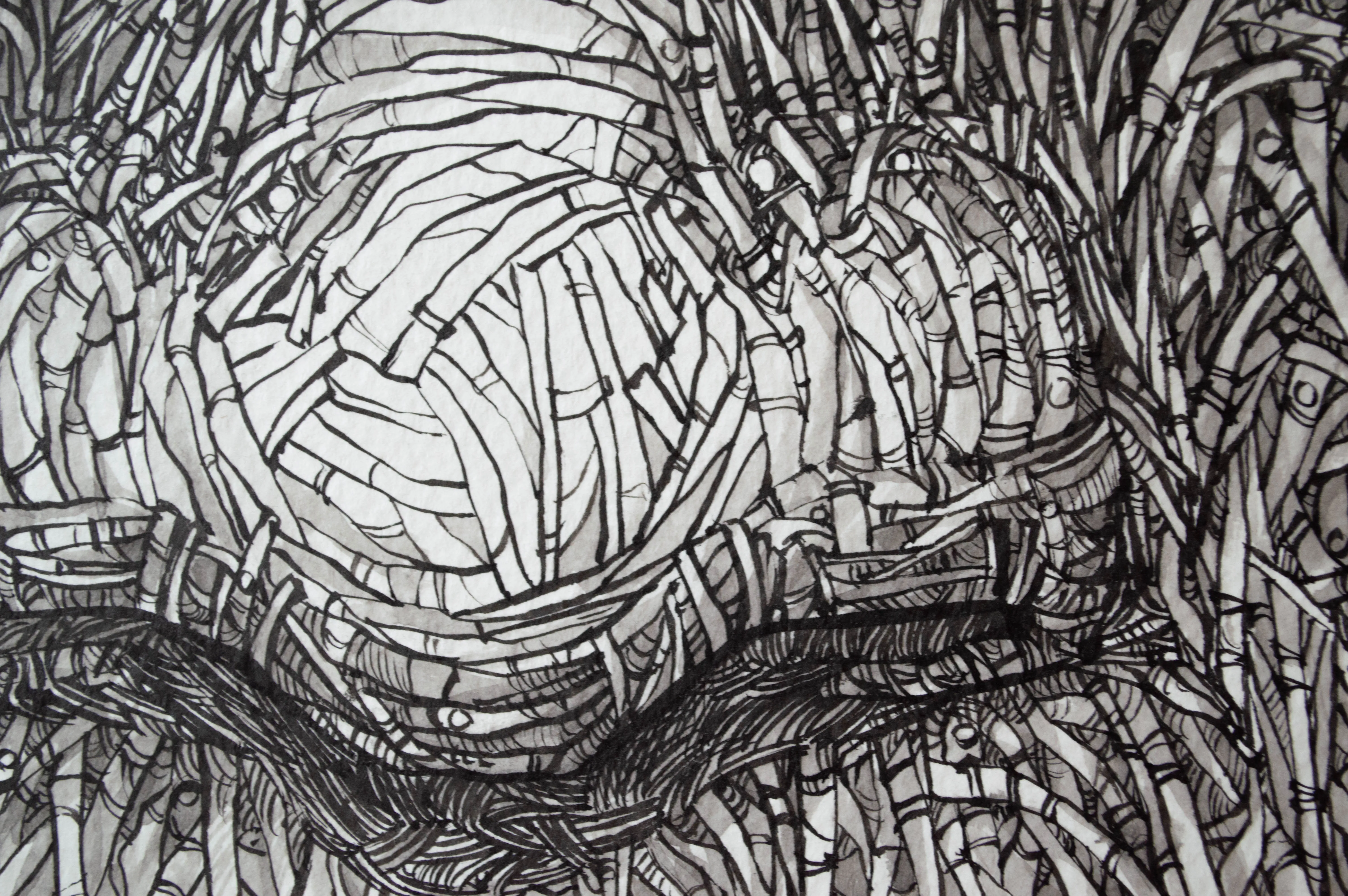 Зображення "Маска | The Mask" від Олександр Макогон, розмір: 80 х 70 см, матеріали: Туш, папір, ціна: $600 Фото 9 з 15.