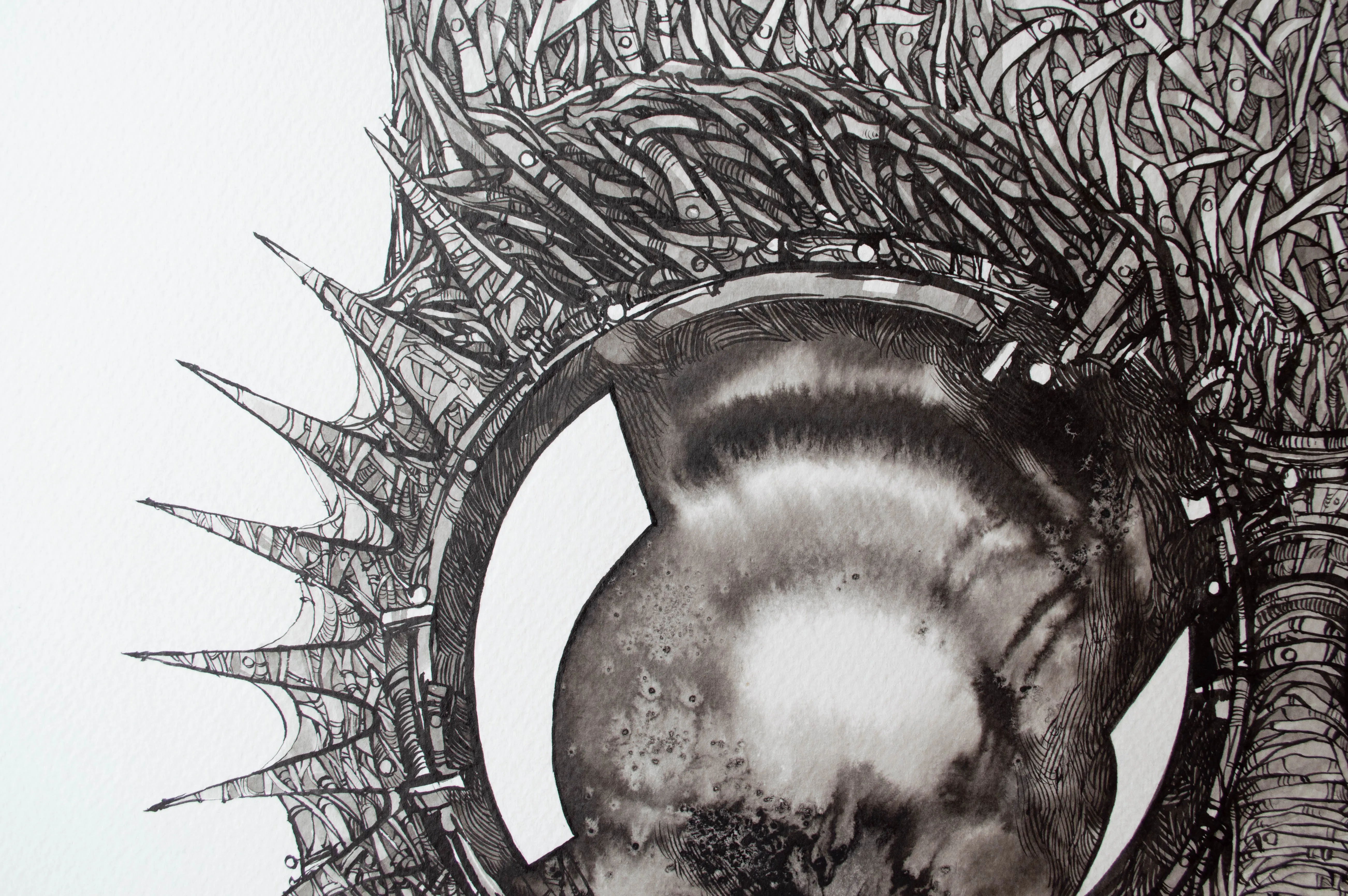 Зображення "Маска | The Mask" від Олександр Макогон, розмір: 80 х 70 см, матеріали: Туш, папір, ціна: $600 Фото 4 з 15.