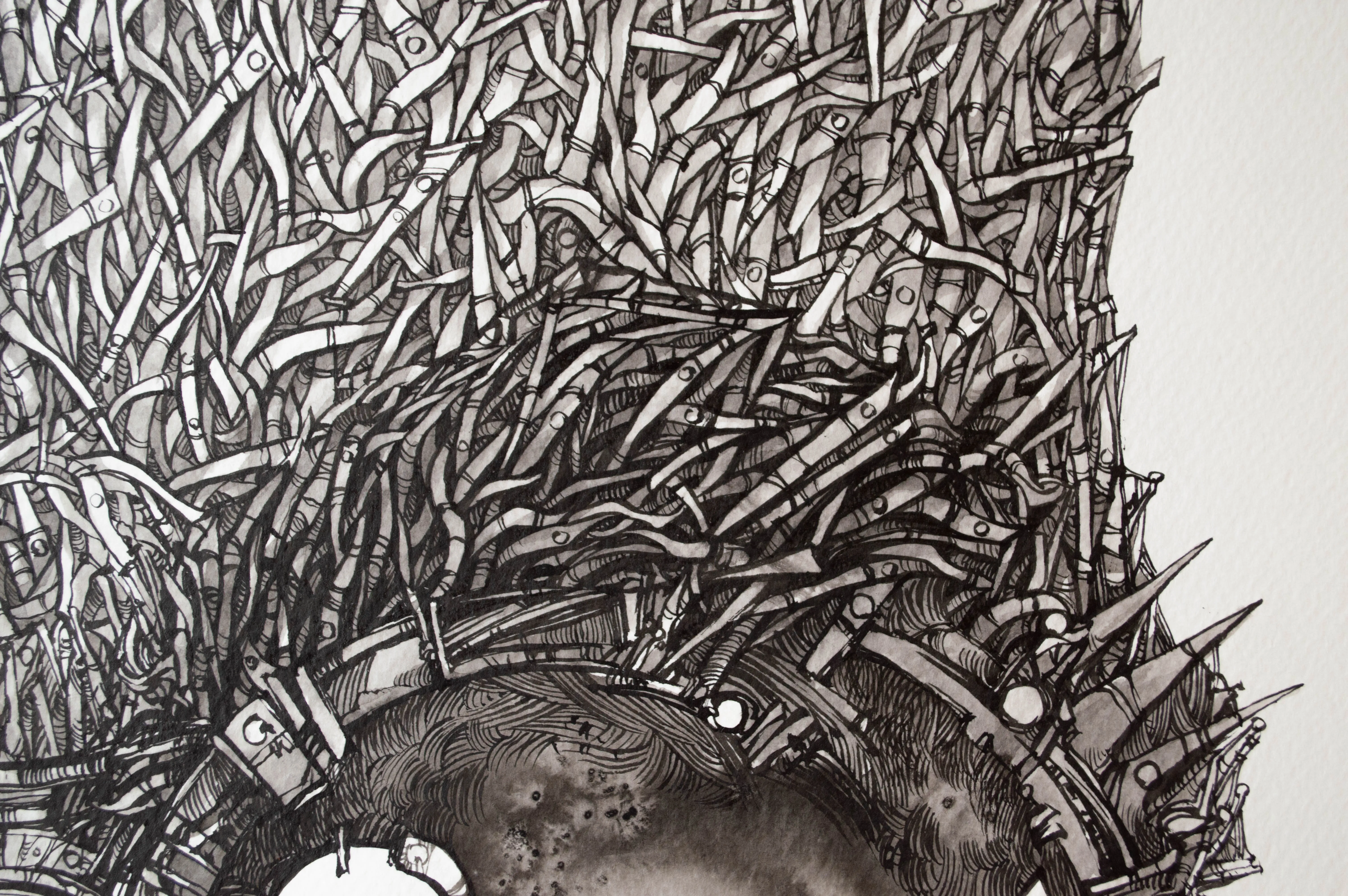 Зображення "Маска | The Mask" від Олександр Макогон, розмір: 80 х 70 см, матеріали: Туш, папір, ціна: $600 Фото 5 з 15.