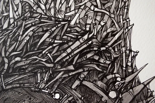 Зображення "Маска | The Mask" від Олександр Макогон, розмір: 80 х 70 см, матеріали: Туш, папір, ціна: $600 Фото 13 з 15.