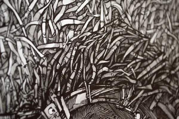 Зображення "Маска | The Mask" від Олександр Макогон, розмір: 80 х 70 см, матеріали: Туш, папір, ціна: $600 Фото 14 з 15.