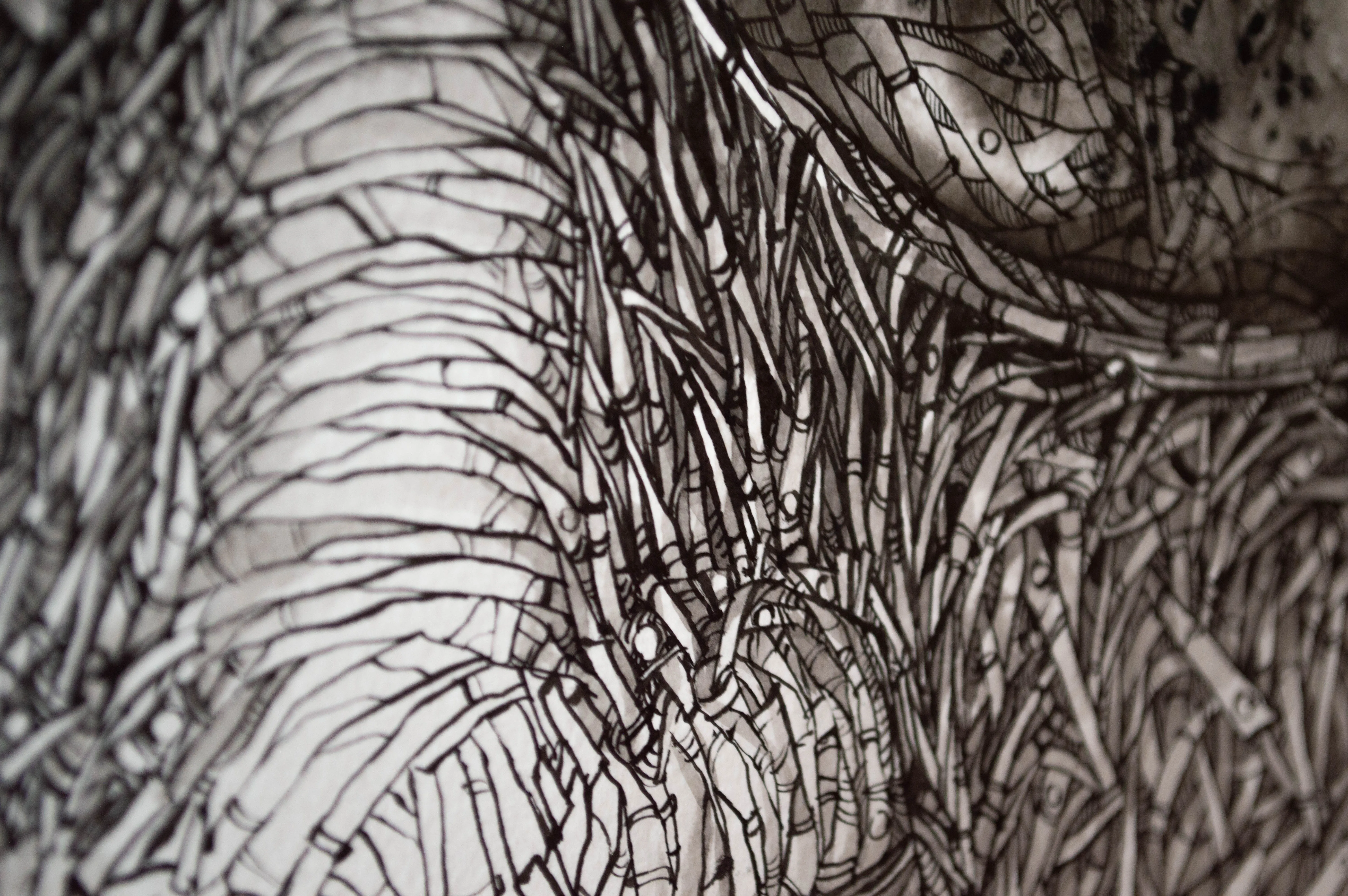 Зображення "Маска | The Mask" від Олександр Макогон, розмір: 80 х 70 см, матеріали: Туш, папір, ціна: $600 Фото 15 з 15.