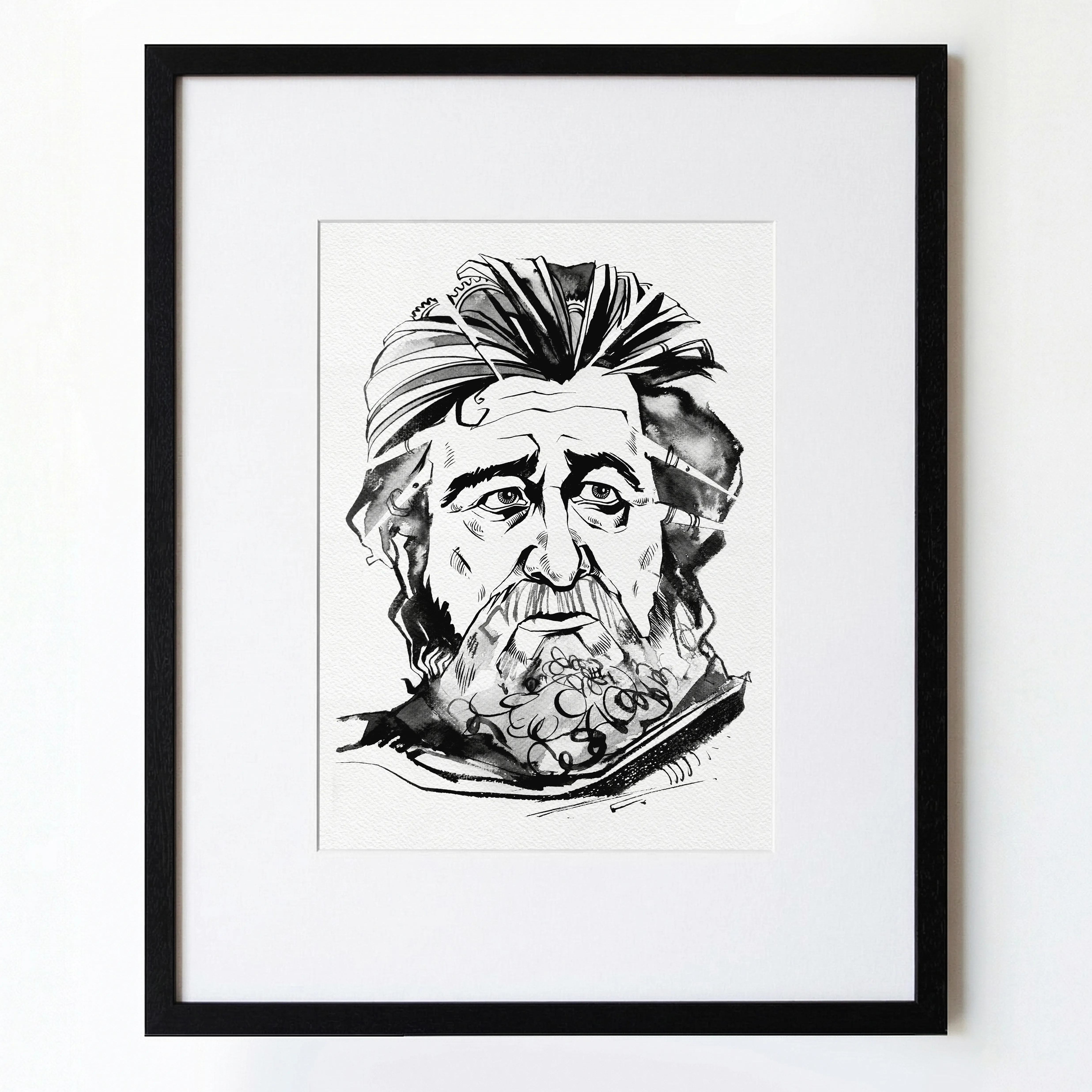 Зображення "Мудрець | The Wise Man" від Олександр Макогон, розмір: 46 x 52 cm, матеріали: туш, бавовняний папір | ink, cotton paper, медіум: Графіка, ціна: $250 Фото 1 з 3.