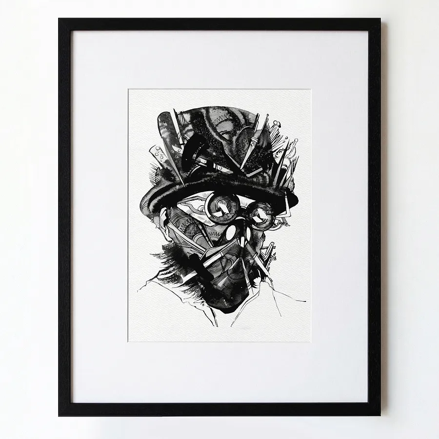 Зображення "Авантюрист | Adventurer" від Олександр Макогон, розмір: 46 x 52 cm, матеріали: туш, бавовняний папір | ink, cotton paper, медіум: Графіка, ціна: $250 Фото 1 з 3.