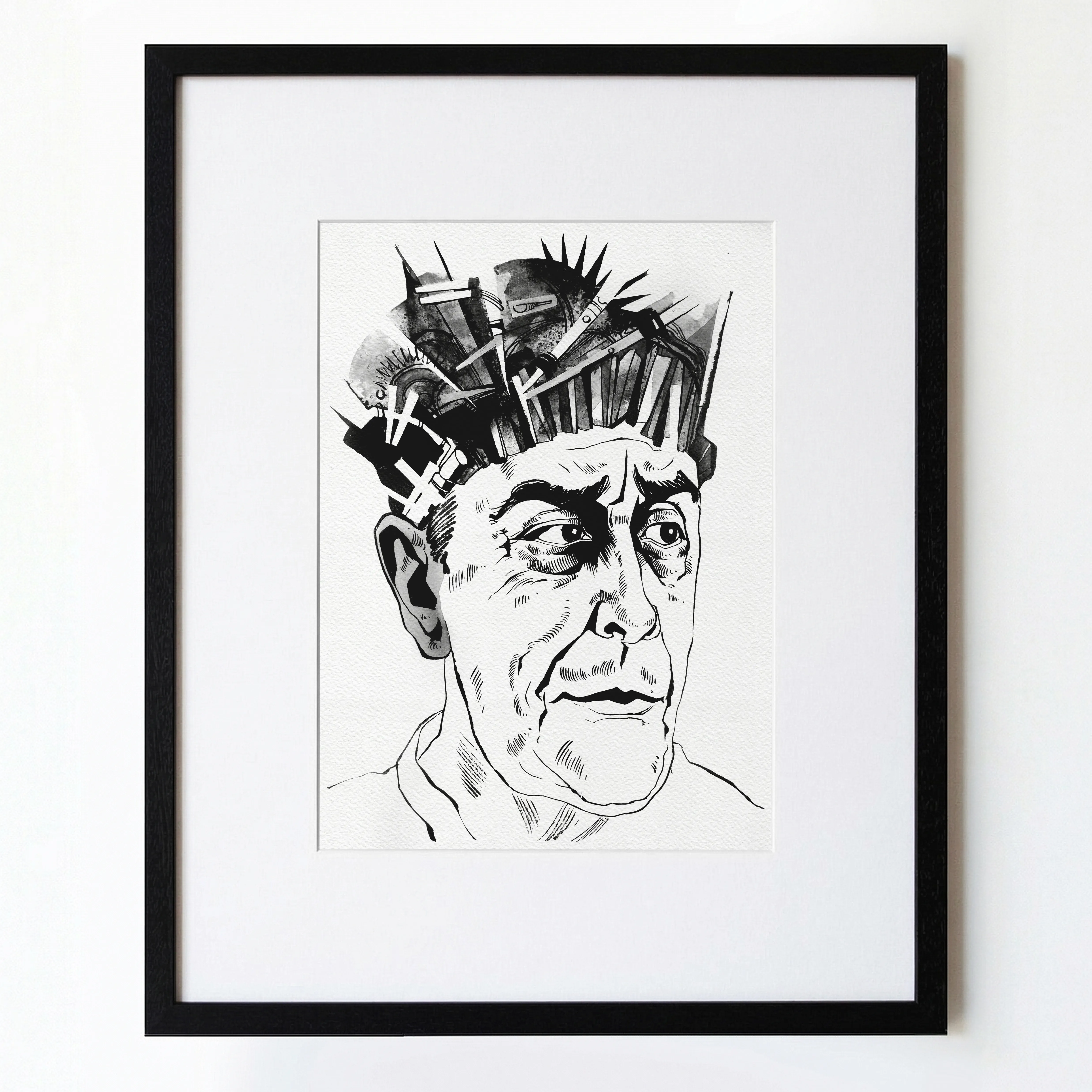 Зображення "Інженер | Engineer" від Олександр Макогон, розмір: 46 x 52 cm, матеріали: туш, бавовняний папір | ink, cotton paper, медіум: Графіка, ціна: $250 Фото 1 з 3.