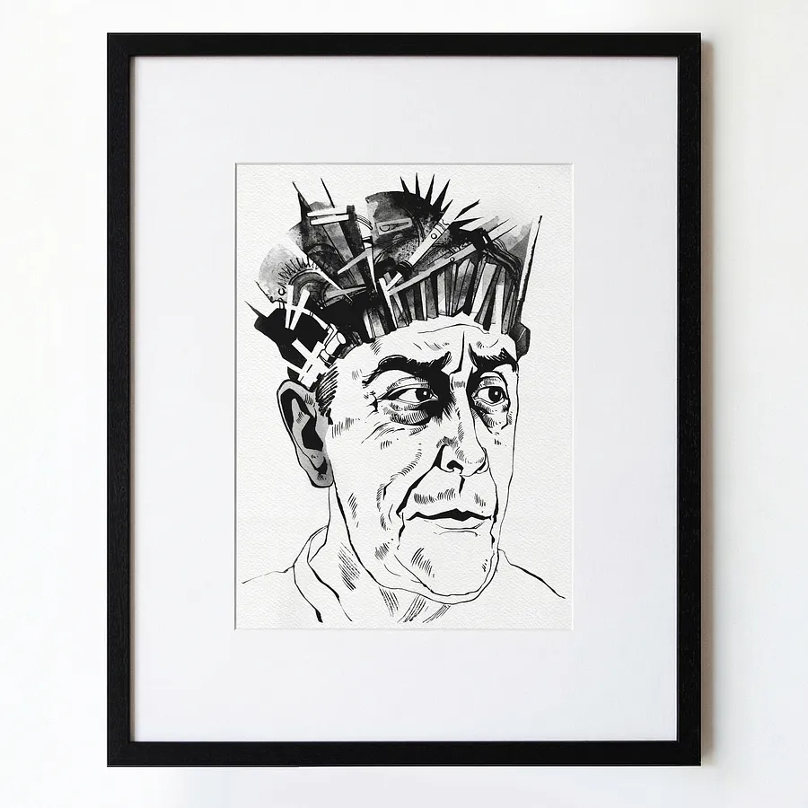 Зображення "Інженер | Engineer" від Олександр Макогон, розмір: 46 x 52 cm, матеріали: туш, бавовняний папір | ink, cotton paper, медіум: Графіка, ціна: $250 Фото 1 з 3.