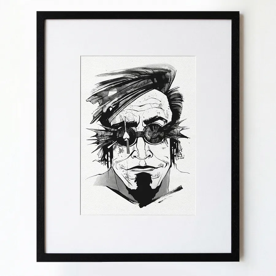 Зображення "Азартний гравець | Gambler" від Олександр Макогон, розмір: 46 x 52 cm, матеріали: туш, бавовняний папір | ink, cotton paper, медіум: Графіка, ціна: $250 Фото 1 з 3.