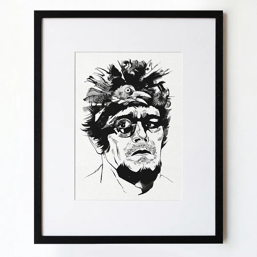 Зображення "Мисливець | Hunter" від Олександр Макогон, розмір: 46 x 52 cm, матеріали: туш, бавовняний папір | ink, cotton paper, медіум: Графіка, ціна: $250 Фото 1 з 3.