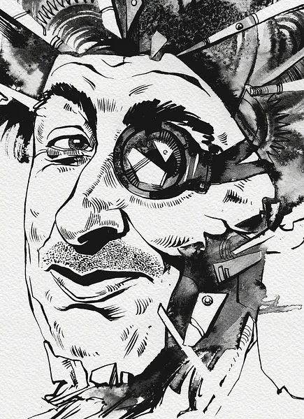 Зображення "Старий Друг | Old Friend" від Олександр Макогон, розмір: 46 x 52 cm, матеріали: туш, бавовняний папір | ink, cotton paper, ціна: $250 Фото 3 з 3.