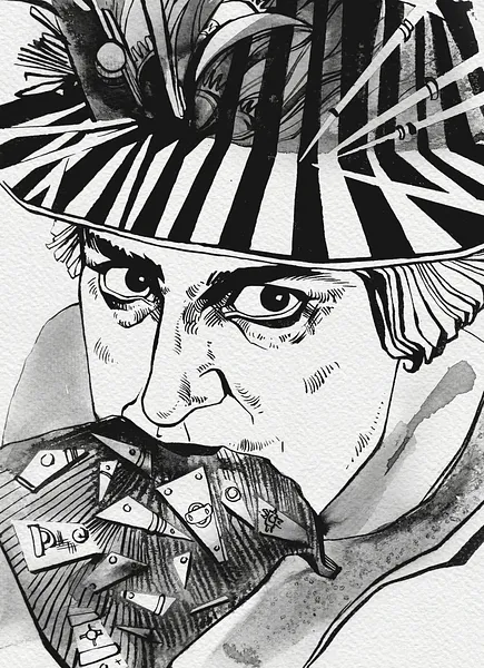 Зображення "Флорист | Florist" від Олександр Макогон, розмір: 46 x 52 cm, матеріали: туш, бавовняний папір | ink, cotton paper, медіум: Графіка, ціна: $250 Фото 3 з 3.