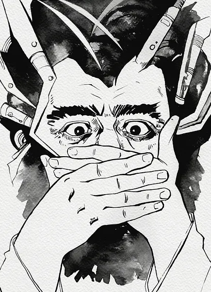 Зображення "Брокер | Broker" від Олександр Макогон, розмір: 46 x 52 cm, матеріали: туш, бавовняний папір | ink, cotton paper, медіум: Графіка, ціна: $250 Фото 3 з 3.