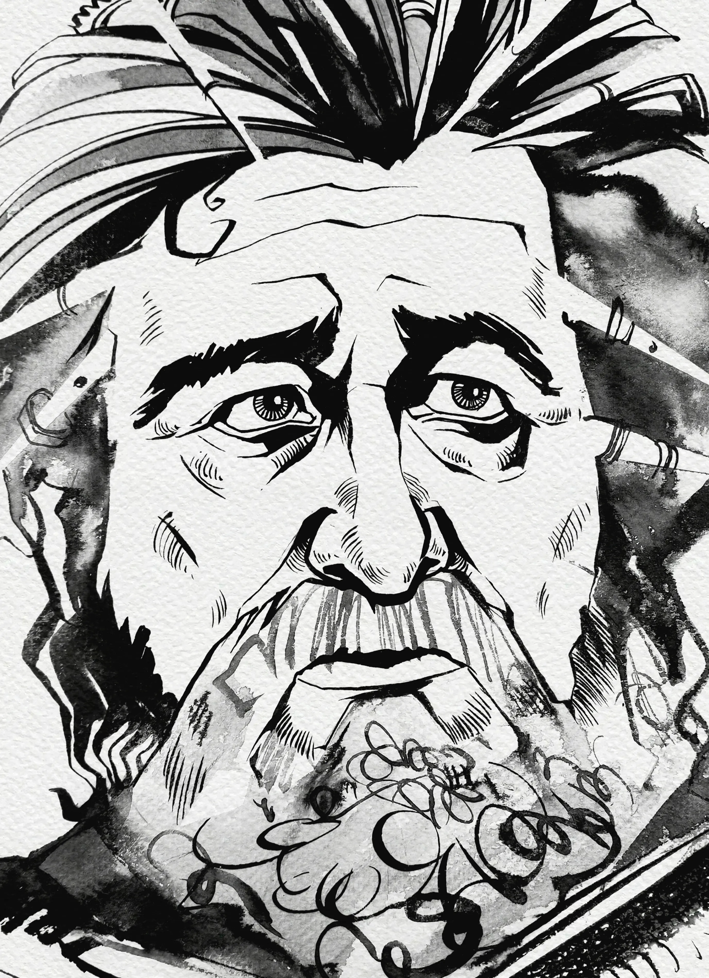 Зображення "Мудрець | The Wise Man" від Олександр Макогон, розмір: 46 x 52 cm, матеріали: туш, бавовняний папір | ink, cotton paper, медіум: Графіка, ціна: $250 Фото 3 з 3.