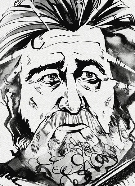 Зображення "Мудрець | The Wise Man" від Олександр Макогон, розмір: 46 x 52 cm, матеріали: туш, бавовняний папір | ink, cotton paper, медіум: Графіка, ціна: $250 Фото 3 з 3.