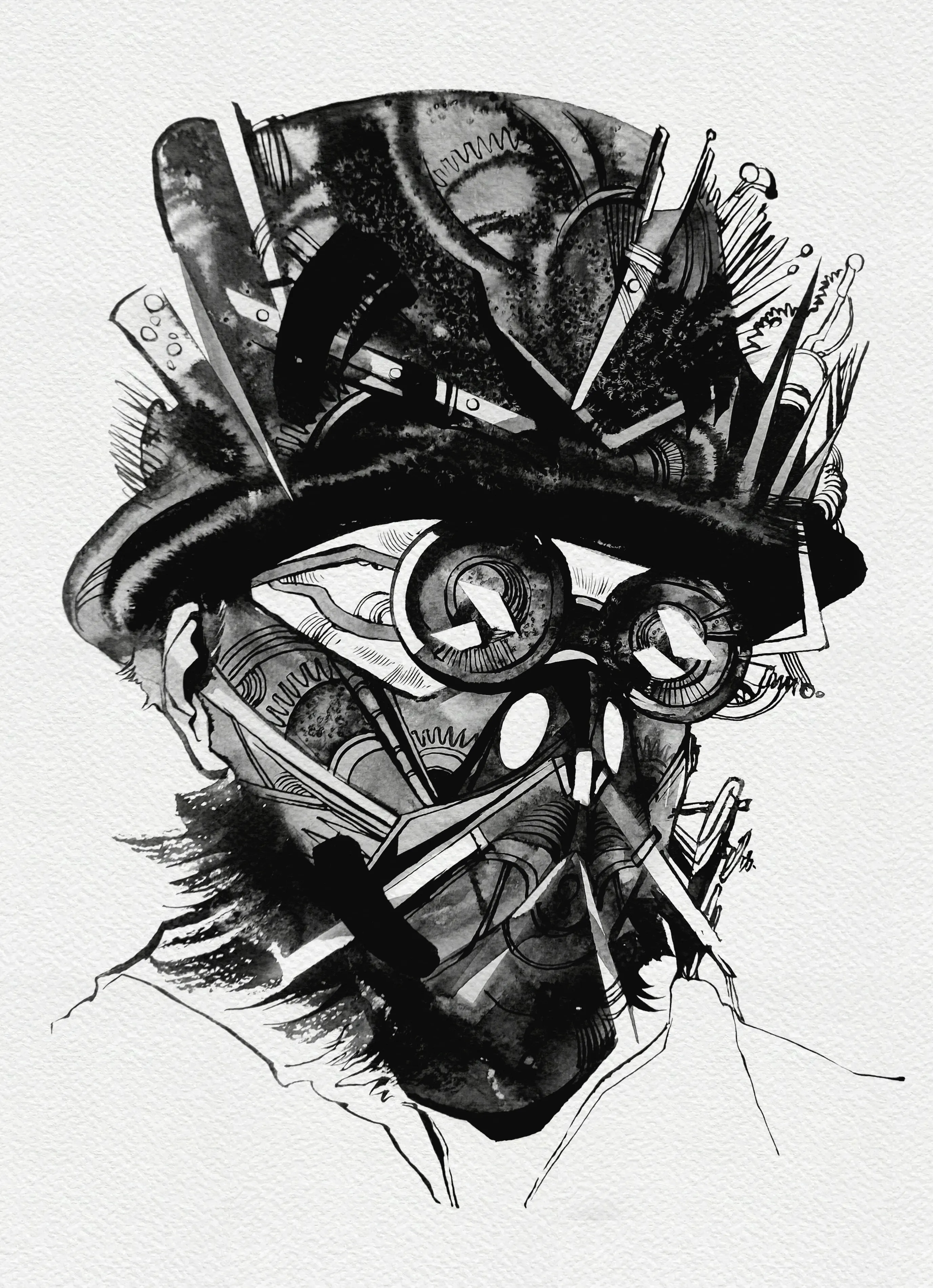 Зображення "Авантюрист | Adventurer" від Олександр Макогон, розмір: 46 x 52 cm, матеріали: туш, бавовняний папір | ink, cotton paper, медіум: Графіка, ціна: $250 Фото 2 з 3.