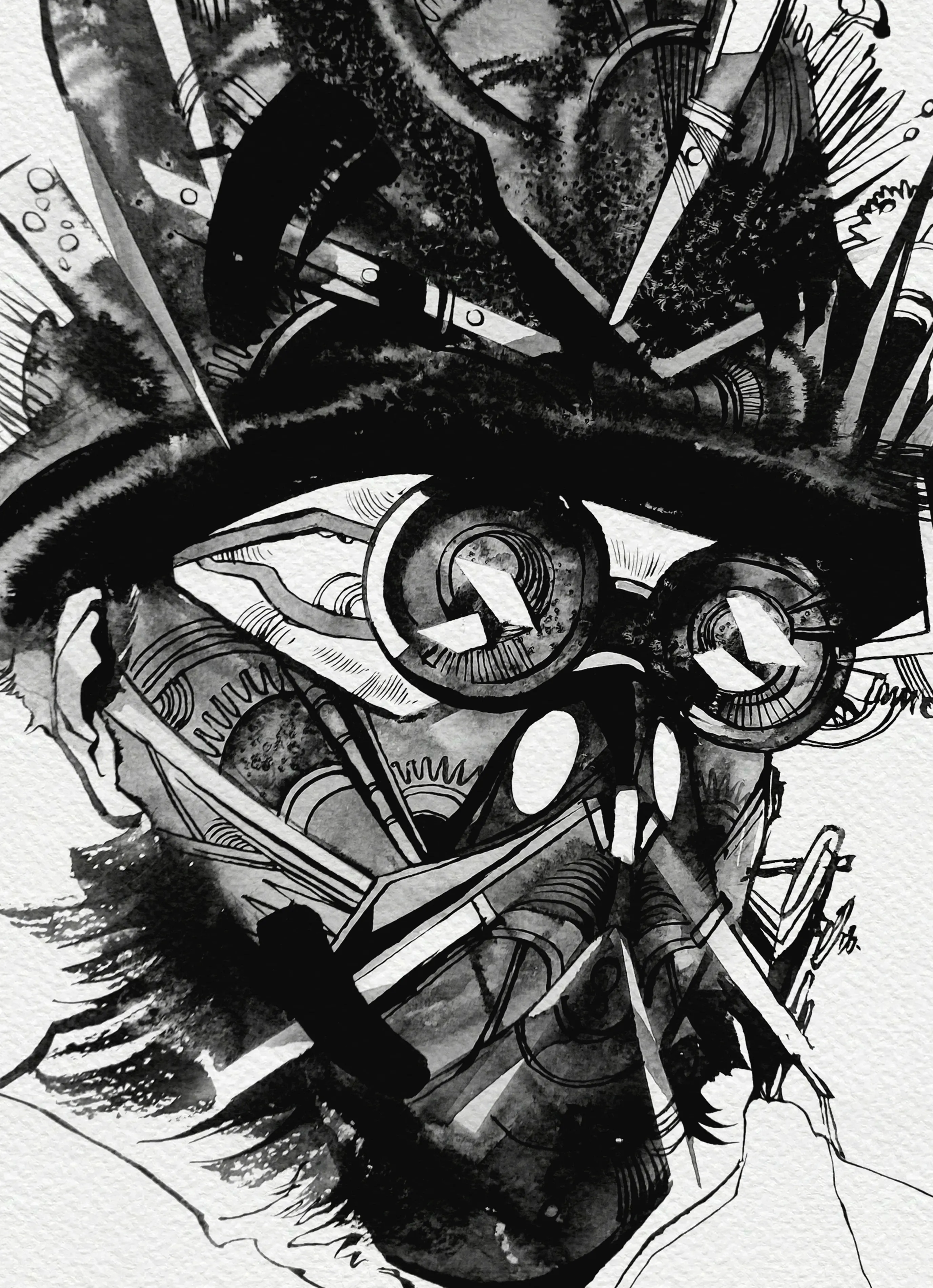 Зображення "Авантюрист | Adventurer" від Олександр Макогон, розмір: 46 x 52 cm, матеріали: туш, бавовняний папір | ink, cotton paper, медіум: Графіка, ціна: $250 Фото 3 з 3.