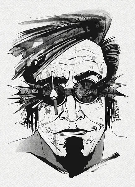 Зображення "Азартний гравець | Gambler" від Олександр Макогон, розмір: 46 x 52 cm, матеріали: туш, бавовняний папір | ink, cotton paper, медіум: Графіка, ціна: $250 Фото 2 з 3.