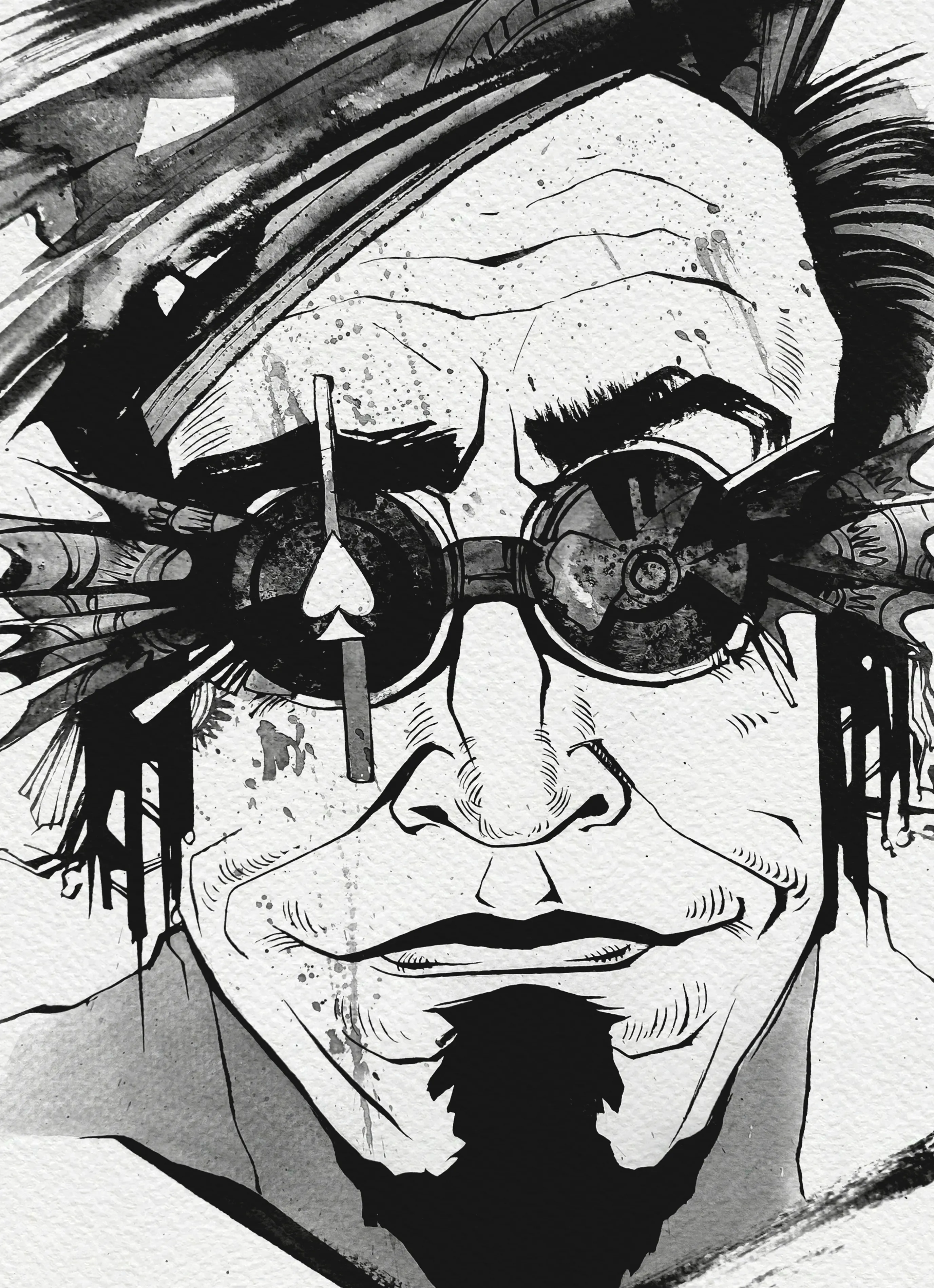 Зображення "Азартний гравець | Gambler" від Олександр Макогон, розмір: 46 x 52 cm, матеріали: туш, бавовняний папір | ink, cotton paper, медіум: Графіка, ціна: $250 Фото 3 з 3.