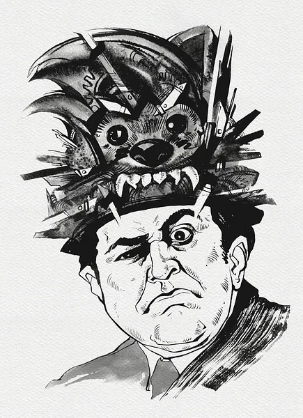 Зображення "Колекціонер | Collector" від Олександр Макогон, розмір: 46 x 52 cm, матеріали: туш, бавовняний папір | ink, cotton paper, медіум: Графіка, ціна: $250 Фото 2 з 3.