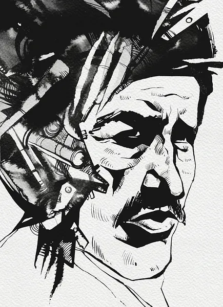 Зображення "Зброяр | Gunsmith" від Олександр Макогон, розмір: 46 x 52 cm, матеріали: туш, бавовняний папір | ink, cotton paper, медіум: Графіка, ціна: $250 Фото 3 з 3.