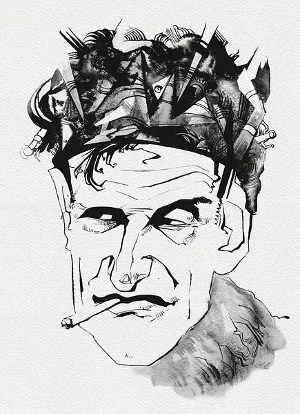 Зображення "Король | King" від Олександр Макогон, розмір: 46 x 52 cm, матеріали: туш, бавовняний папір | ink, cotton paper, медіум: Графіка, ціна: $250 Фото 2 з 3.