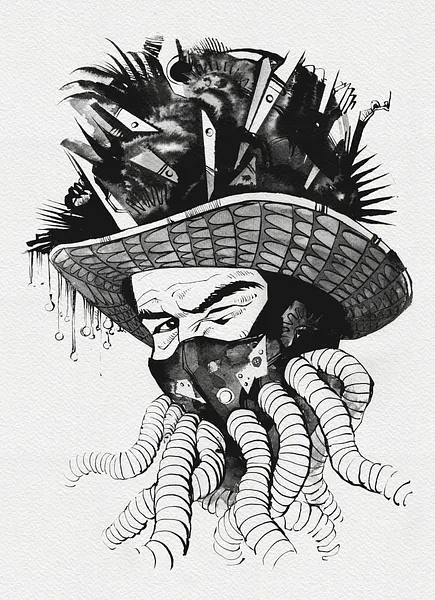 Зображення "Маг | Wizard" від Олександр Макогон, розмір: 46 x 52 cm, матеріали: туш, бавовняний папір | ink, cotton paper, медіум: Графіка, ціна: $250 Фото 2 з 3.