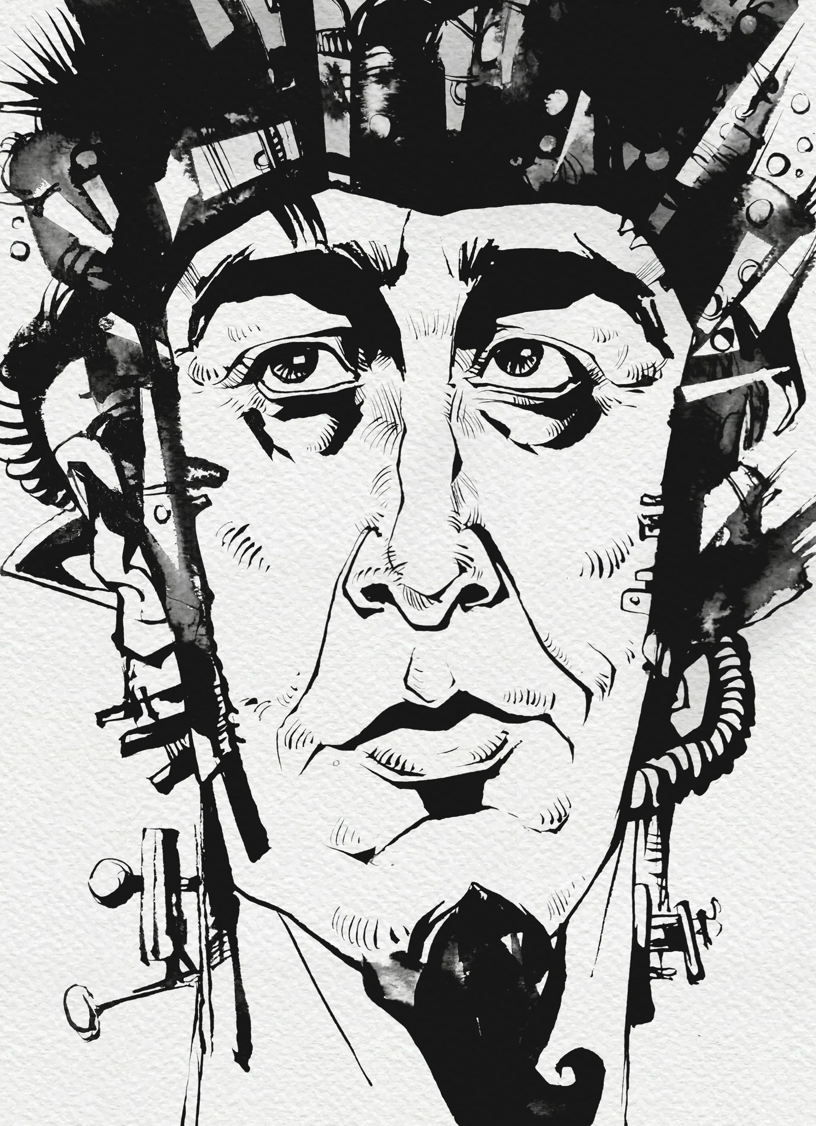 Зображення "Винахідник | Inventor" від Олександр Макогон, розмір: 46 x 52 cm, матеріали: туш, бавовняний папір | ink, cotton paper, медіум: Графіка, ціна: $250 Фото 3 з 3.