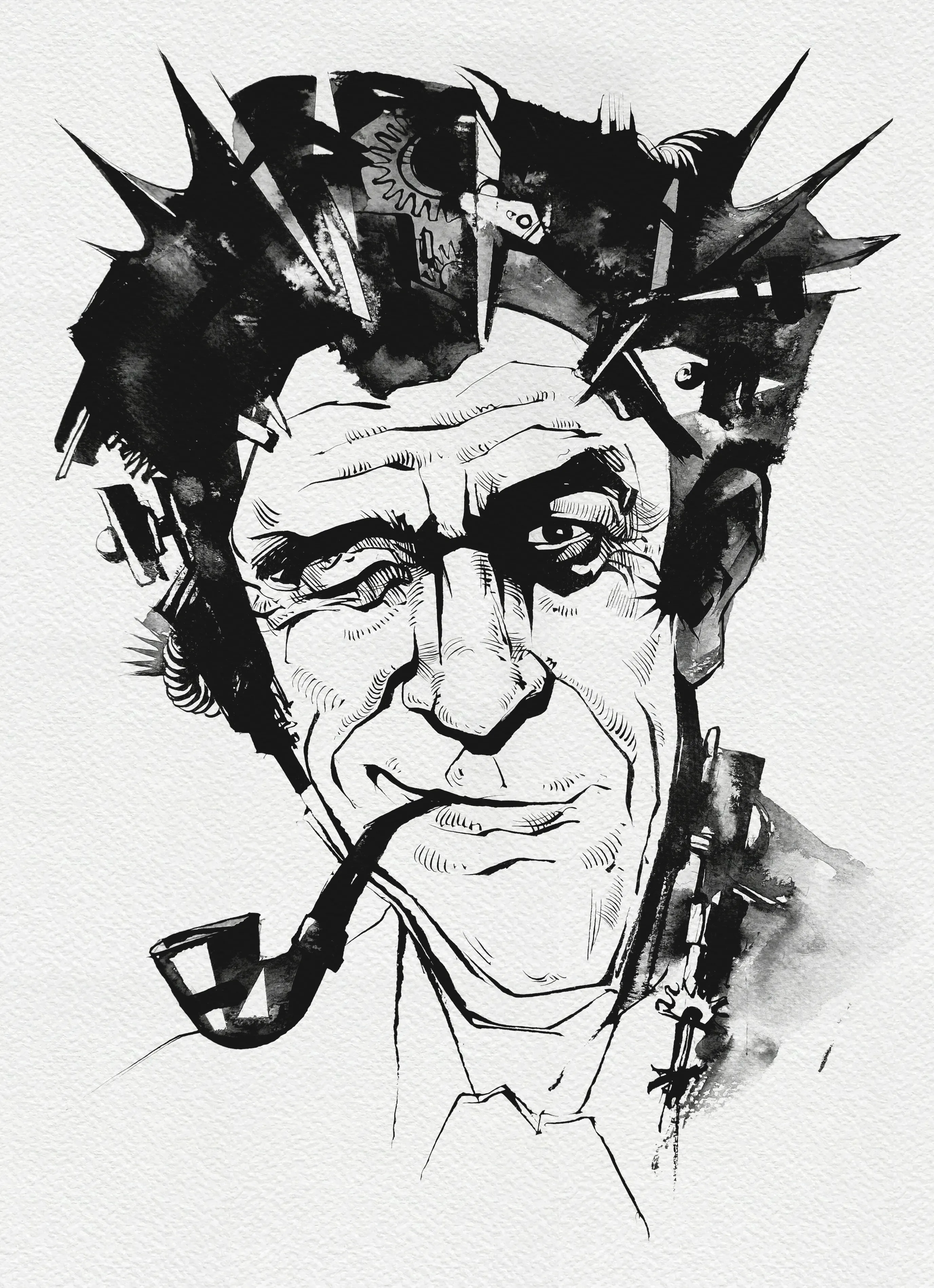 Зображення "Моряк | Sailor" від Олександр Макогон, розмір: 46 x 52 cm, матеріали: туш, бавовняний папір | ink, cotton paper, медіум: Графіка, ціна: $250 Фото 2 з 3.