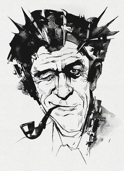 Зображення "Моряк | Sailor" від Олександр Макогон, розмір: 46 x 52 cm, матеріали: туш, бавовняний папір | ink, cotton paper, медіум: Графіка, ціна: $250 Фото 2 з 3.