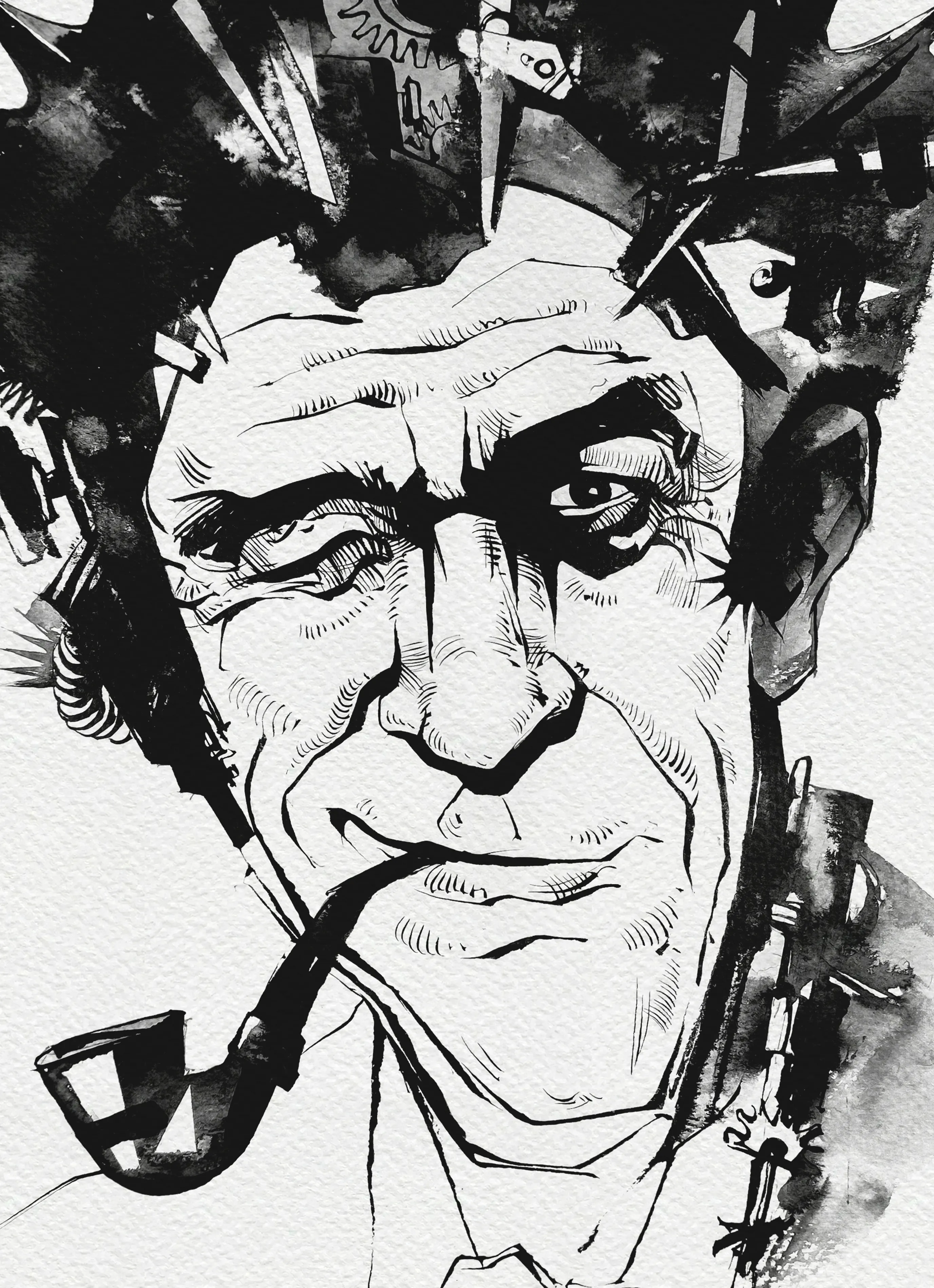 Зображення "Моряк | Sailor" від Олександр Макогон, розмір: 46 x 52 cm, матеріали: туш, бавовняний папір | ink, cotton paper, медіум: Графіка, ціна: $250 Фото 3 з 3.