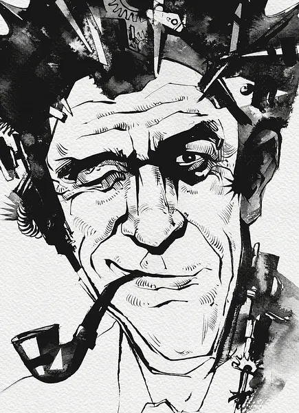 Зображення "Моряк | Sailor" від Олександр Макогон, розмір: 46 x 52 cm, матеріали: туш, бавовняний папір | ink, cotton paper, медіум: Графіка, ціна: $250 Фото 3 з 3.