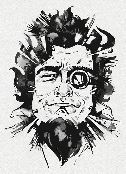 Зображення "Ювелір | Jeweler" від Олександр Макогон, розмір: 46 x 52 cm, матеріали: туш, бавовняний папір | ink, cotton paper, медіум: Графіка, ціна: $250 Фото 2 з 3.