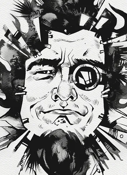 Зображення "Ювелір | Jeweler" від Олександр Макогон, розмір: 46 x 52 cm, матеріали: туш, бавовняний папір | ink, cotton paper, медіум: Графіка, ціна: $250 Фото 3 з 3.