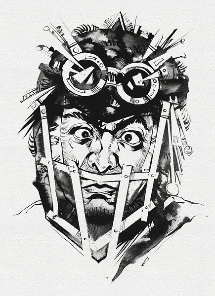 Зображення "Гонщик | Racer" від Олександр Макогон, розмір: 46 x 52 cm, матеріали: туш, бавовняний папір | ink, cotton paper, медіум: Графіка, ціна: $250 Фото 2 з 3.