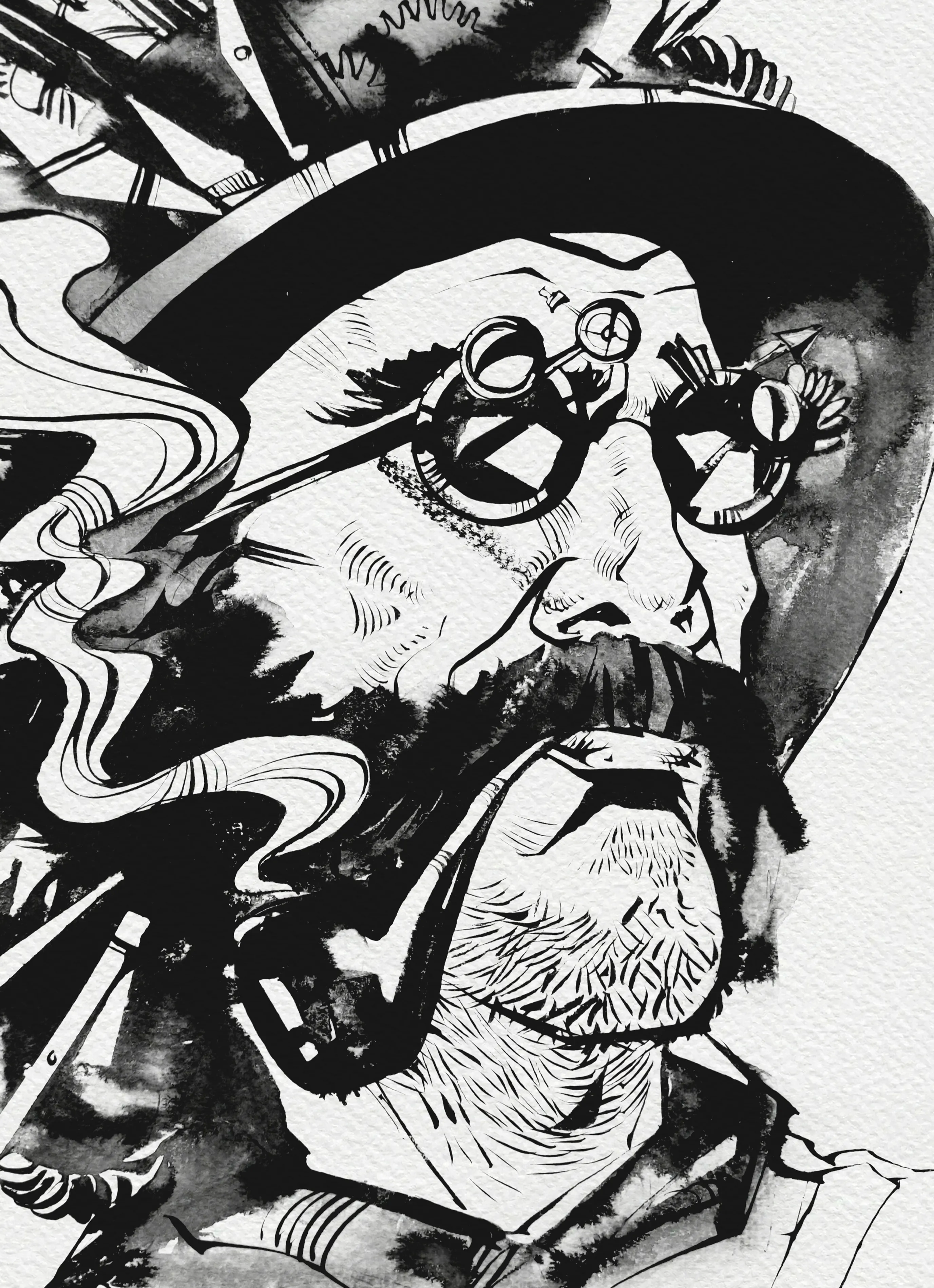 Зображення "Археолог | Archaeologist" від Олександр Макогон, розмір: 46 x 52 cm, матеріали: туш, бавовняний папір | ink, cotton paper, медіум: Графіка, ціна: $250 Фото 3 з 3.