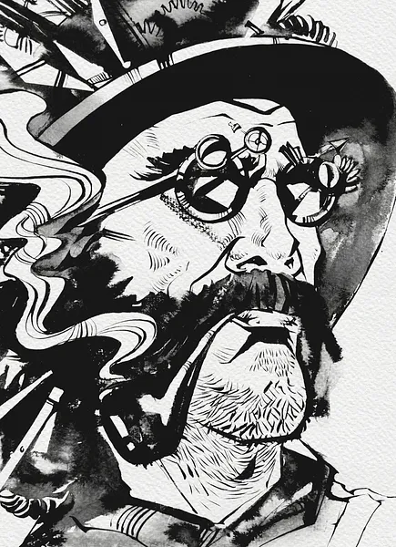 Зображення "Археолог | Archaeologist" від Олександр Макогон, розмір: 46 x 52 cm, матеріали: туш, бавовняний папір | ink, cotton paper, медіум: Графіка, ціна: $250 Фото 3 з 3.