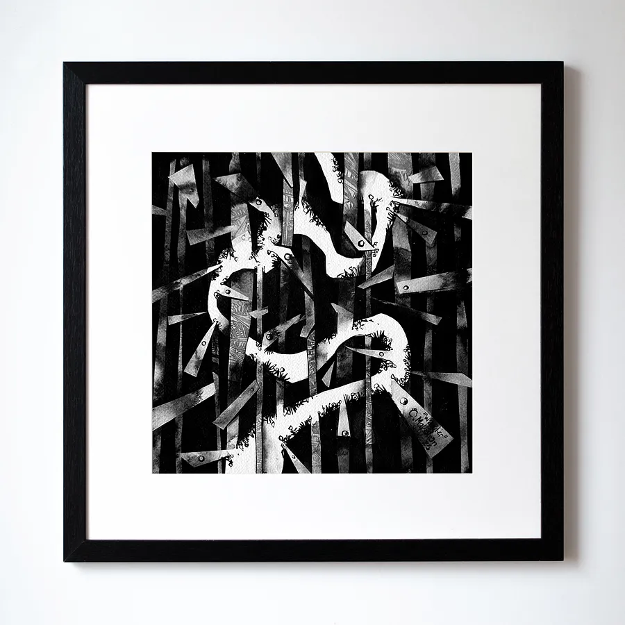 Зображення "Мандрувати | Wander" від Олександр Макогон, розмір: 42 x 42 cm, матеріали: туш, бавовняний папір | ink, cotton paper, медіум: Графіка, ціна: $230 Фото 1 з 3.