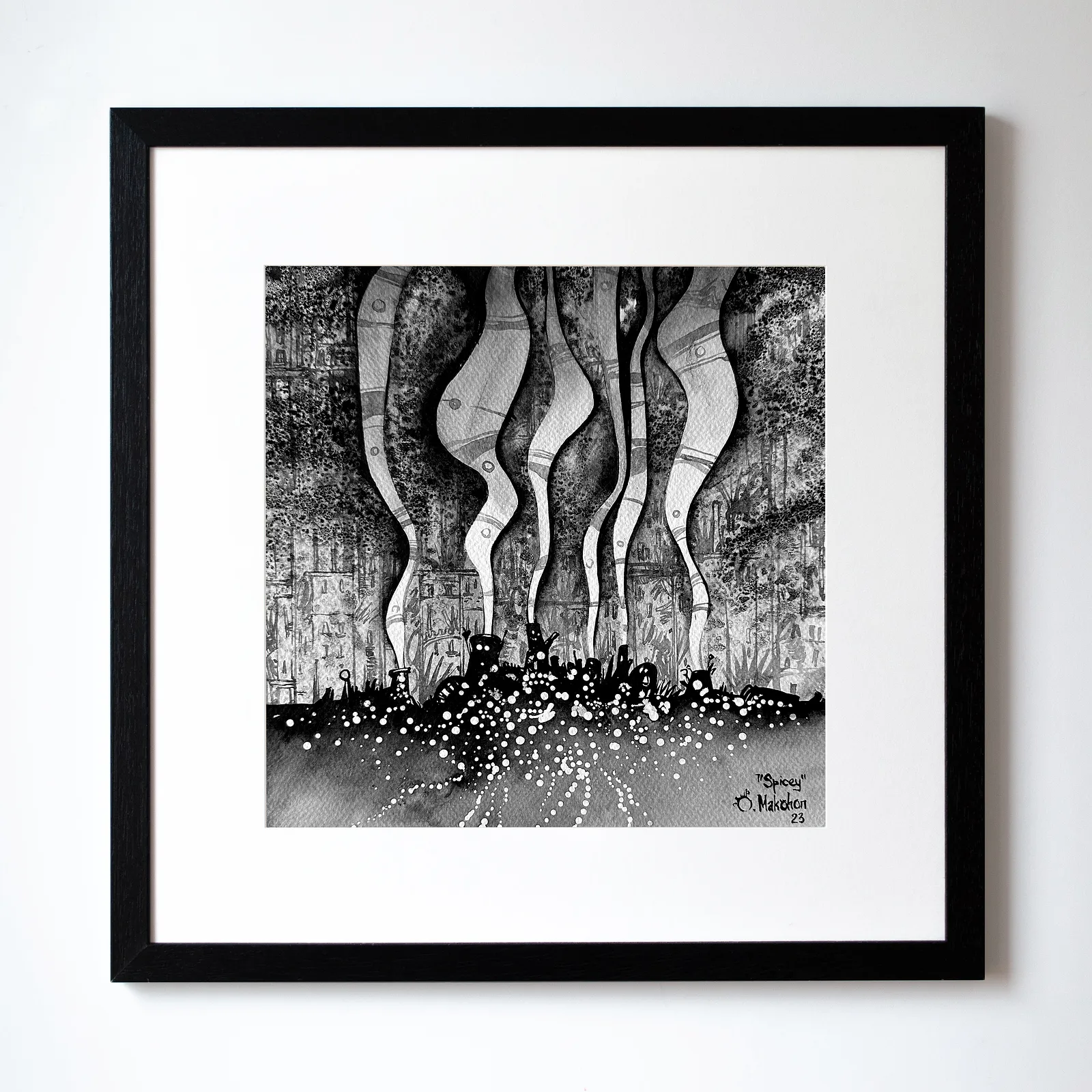 Зображення "Пряний | Spicy" від Олександр Макогон, розмір: 42 x 42 cm, матеріали: туш, бавовняний папір | ink, cotton paper, медіум: Графіка, ціна: $230 (≈ 10 357 грн) Фото 1 з 3.