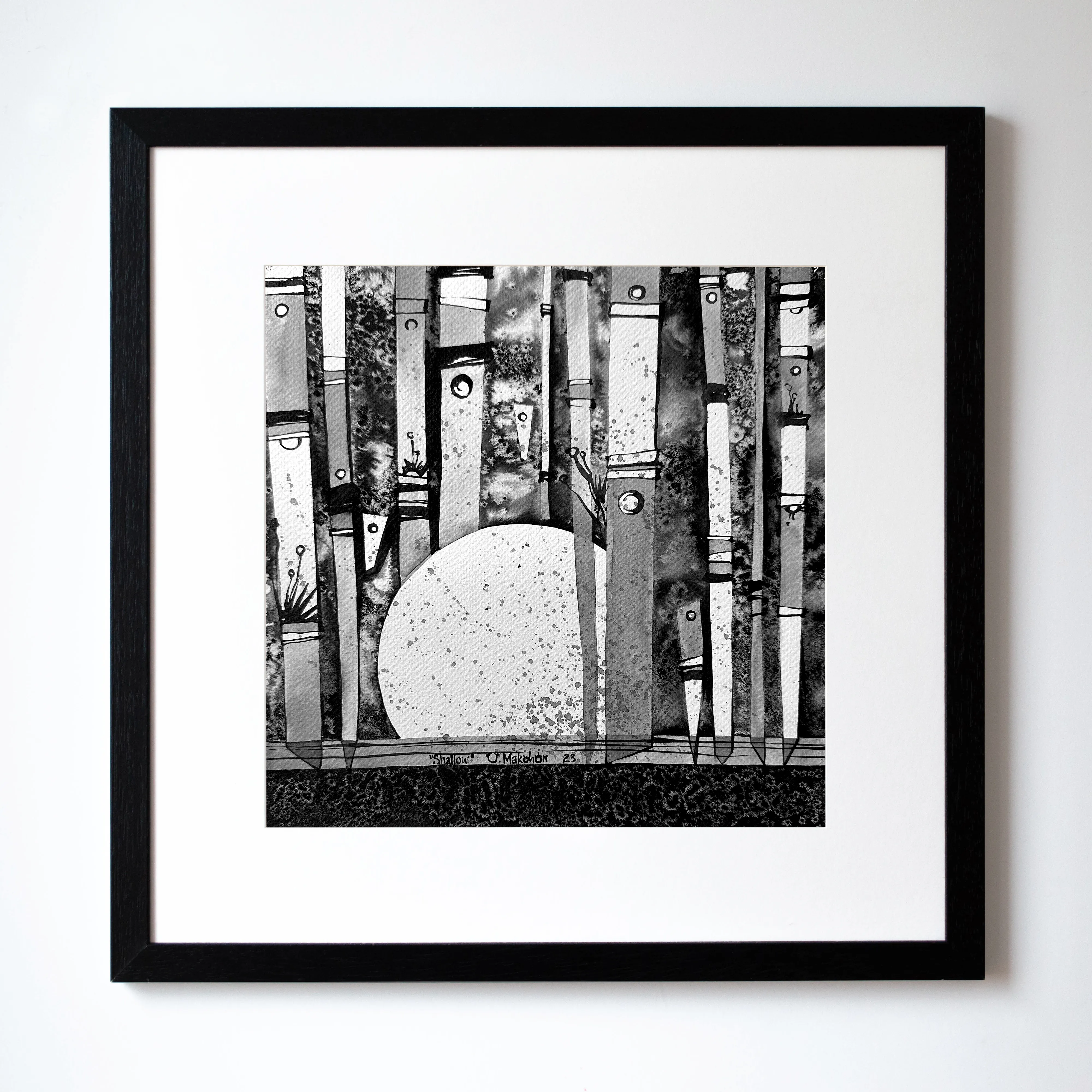 Зображення "Неглибокий | Shallow" від Олександр Макогон, розмір: 42 x 42 cm, матеріали: туш, бавовняний папір | ink, cotton paper, медіум: Графіка, ціна: $230 Фото 1 з 3.