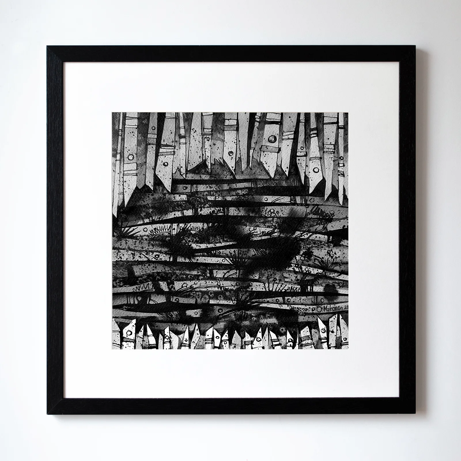 Зображення "Небезпечний | Dangerous " від Олександр Макогон, розмір: 42 x 42 cm, матеріали: туш, бавовняний папір | ink, cotton paper, медіум: Графіка, ціна: $230 (≈ 10 358 грн) Фото 1 з 3.