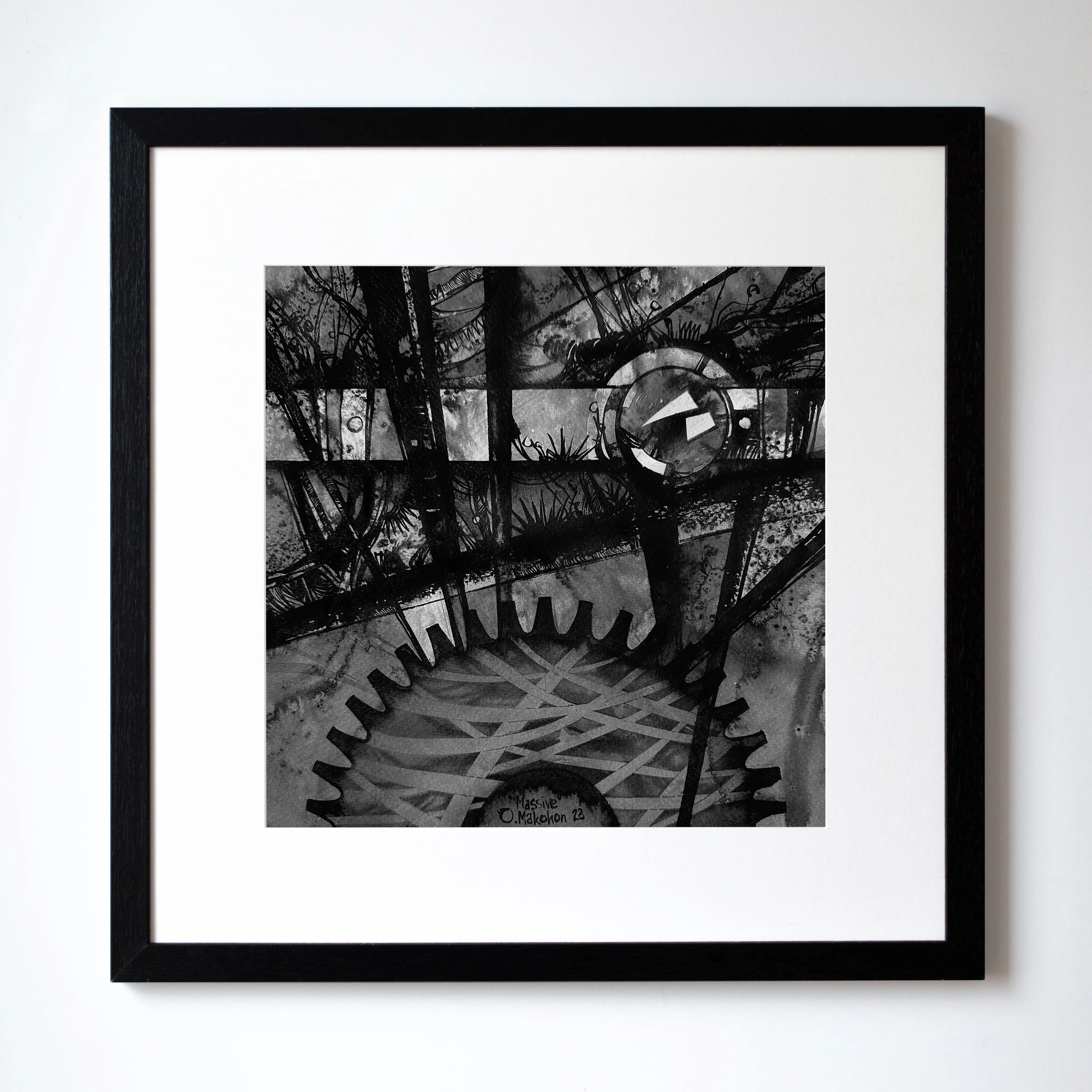 Зображення "Масивний | Massive" від Олександр Макогон, розмір: 42 x 42 cm, матеріали: туш, бавовняний папір | ink, cotton paper, медіум: Графіка, ціна: $230 Фото 1 з 4.