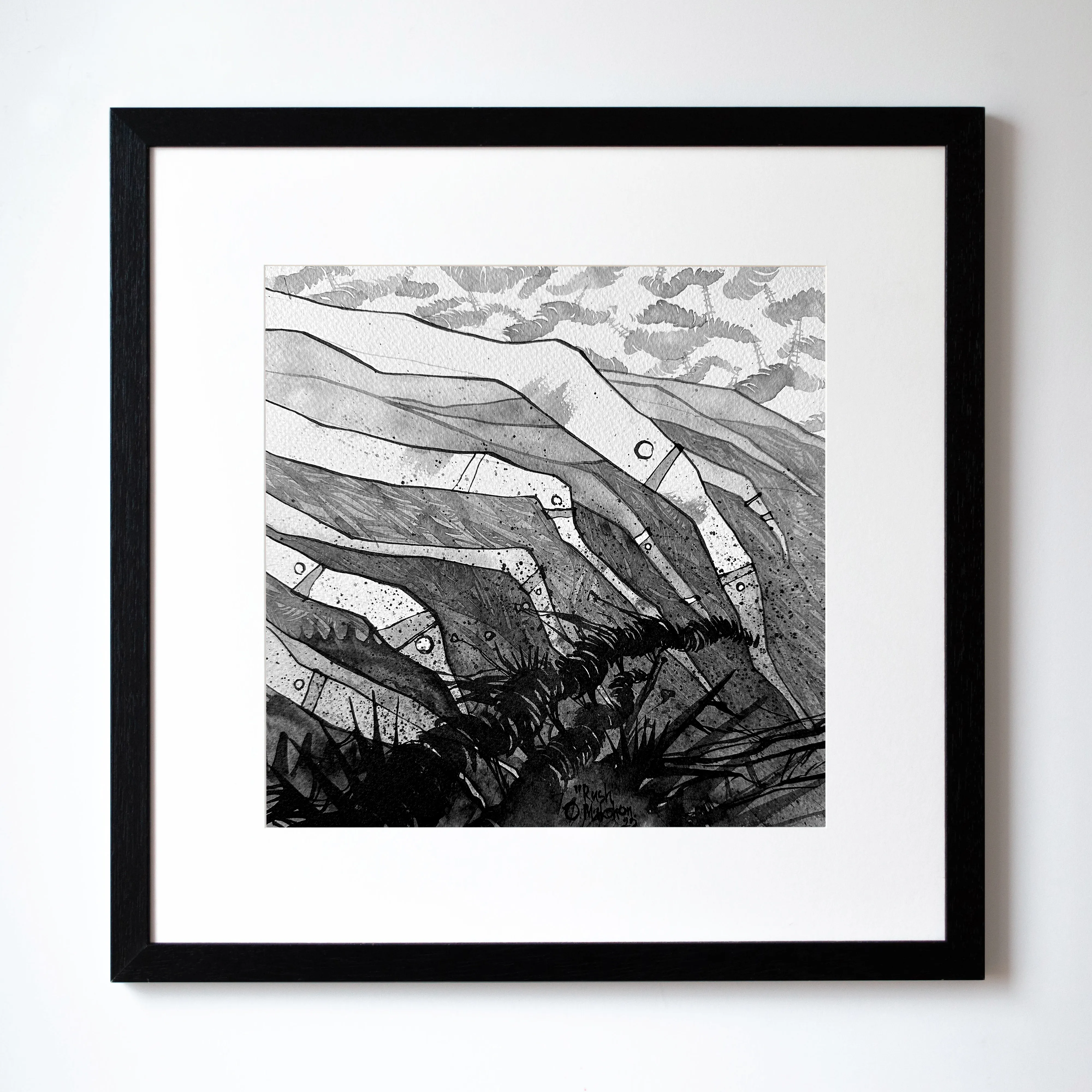 Зображення "Поспіх | Rush " від Олександр Макогон, розмір: 42 x 42 cm, матеріали: туш, бавовняний папір | ink, cotton paper, медіум: Графіка, ціна: $230 Фото 1 з 4.