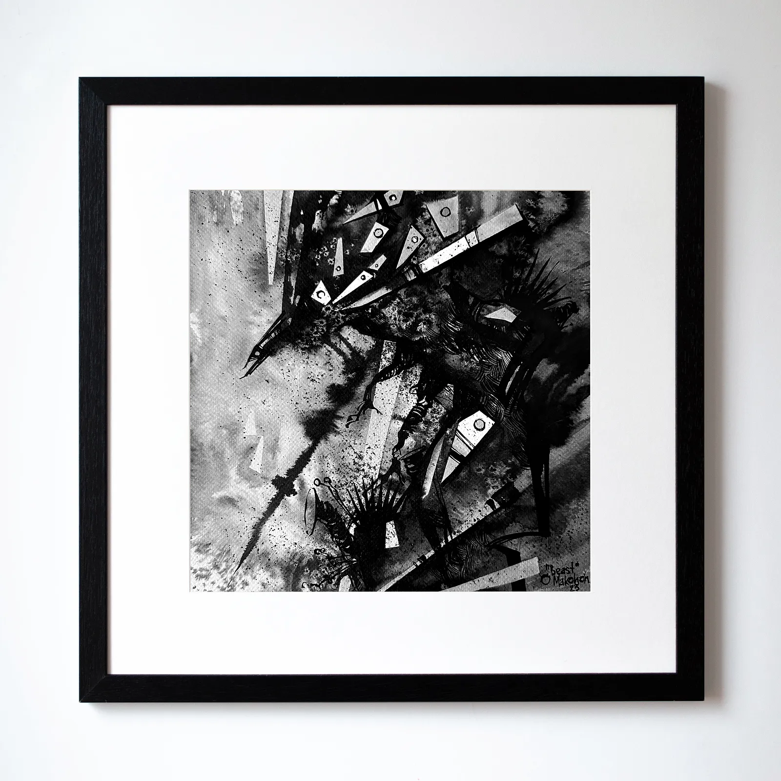 Зображення "Звір | Beast" від Олександр Макогон, розмір: 42 x 42 cm, матеріали: туш, бавовняний папір | ink, cotton paper, медіум: Графіка, ціна: $230 (≈ 10 358 грн) Фото 1 з 3.