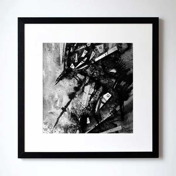 Зображення "Звір | Beast" від Олександр Макогон, розмір: 42 x 42 cm, матеріали: туш, бавовняний папір | ink, cotton paper, медіум: Графіка, ціна: $230 Фото 1 з 3.