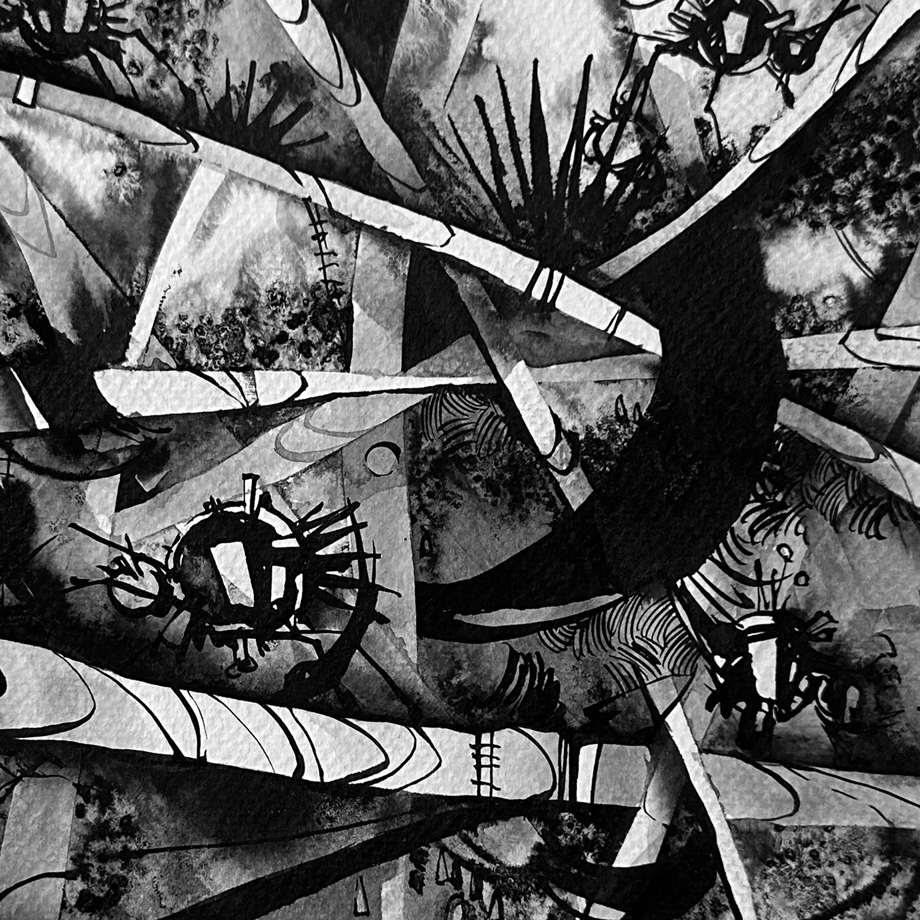 Зображення "Павуки | Spiders" від Олександр Макогон, розмір: 42 x 42 cm, матеріали: туш, бавовняний папір | ink, cotton paper, медіум: Графіка, ціна: $230 Фото 2 з 3.