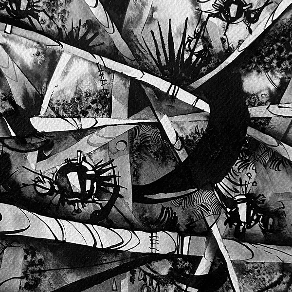 Зображення "Павуки | Spiders" від Олександр Макогон, розмір: 42 x 42 cm, матеріали: туш, бавовняний папір | ink, cotton paper, медіум: Графіка, ціна: $230 Фото 2 з 3.