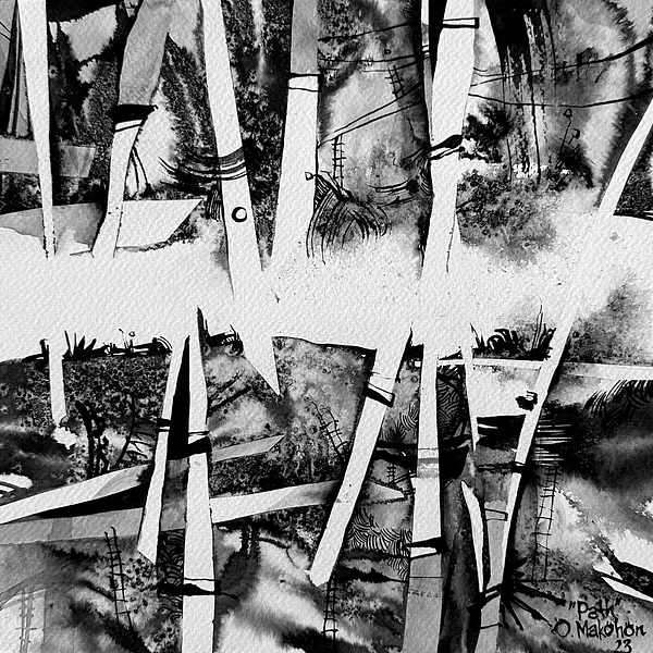 Зображення "Шлях | Path" від Олександр Макогон, розмір: 42 x 42 cm, матеріали: туш, бавовняний папір | ink, cotton paper, ціна: $230 Фото 4 з 4.