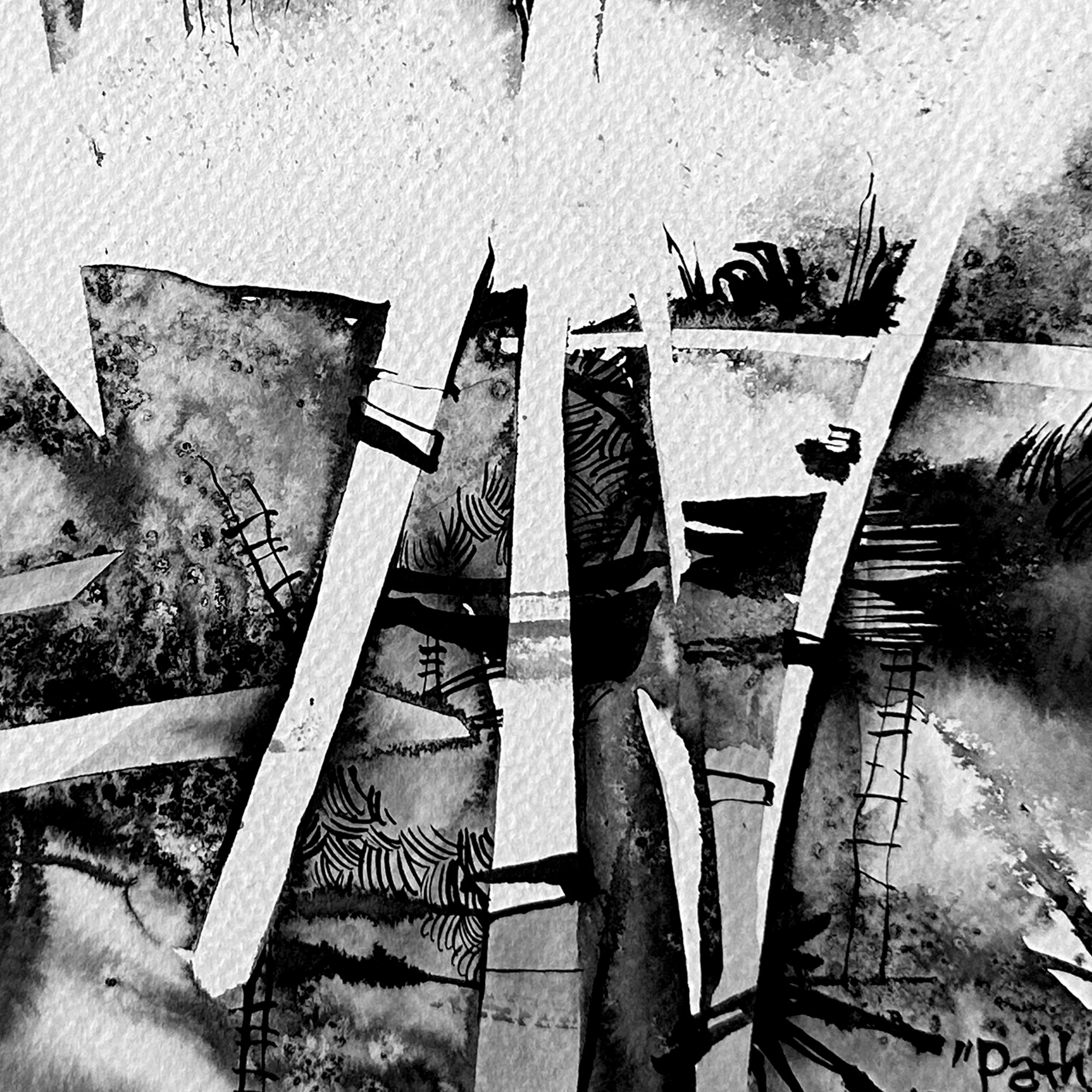 Зображення "Шлях | Path" від Олександр Макогон, розмір: 42 x 42 cm, матеріали: туш, бавовняний папір | ink, cotton paper, ціна: $230 Фото 3 з 4.