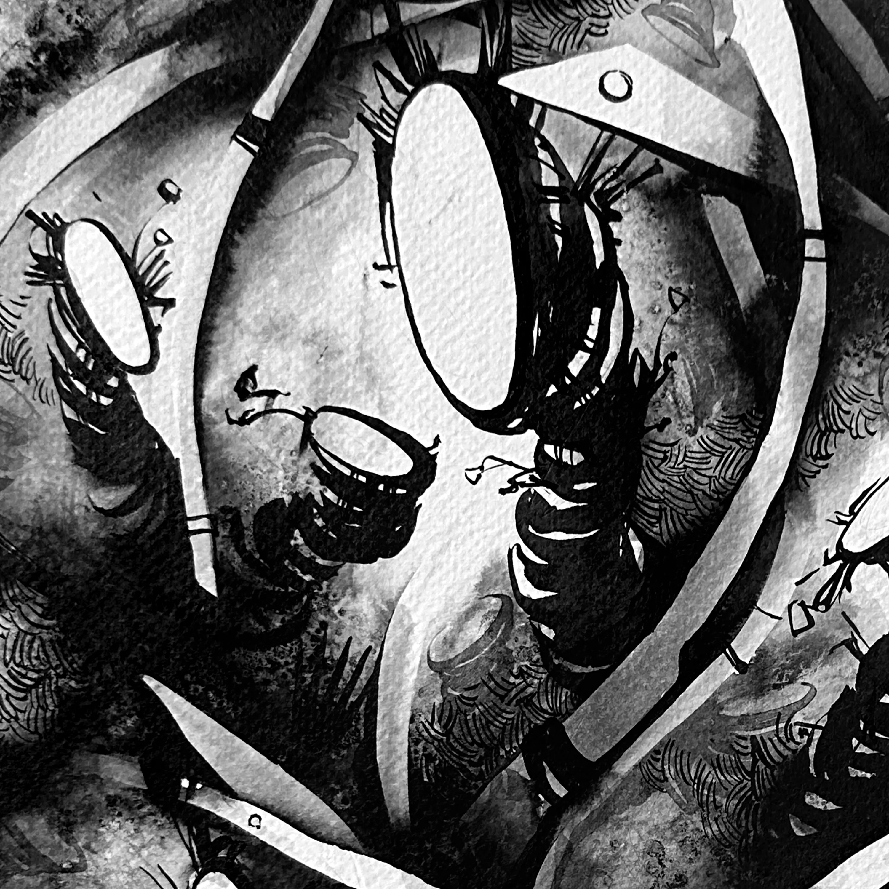 Зображення "Маневр | Dodge" від Олександр Макогон, розмір: 42 x 42 cm, матеріали: туш, бавовняний папір | ink, cotton paper, медіум: Графіка, ціна: $230 Фото 2 з 4.